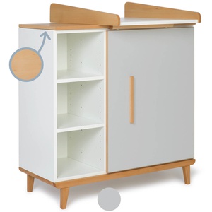Cómoda cambiador 1 puerta 3 huecos NADO Retro acabado haya manhattan grey