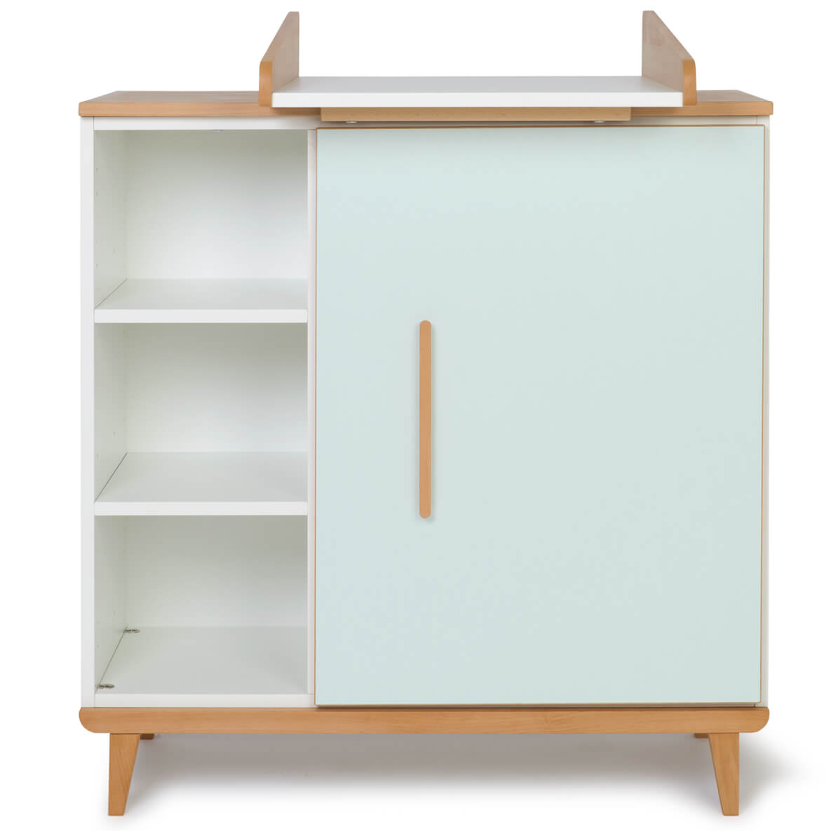 Cómoda cambiador 1 puerta 3 huecos NADO Retro acabado haya mint