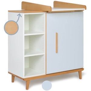 Cómoda cambiador 1 puerta 3 huecos NADO Retro acabado haya sky blue