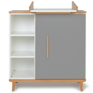Cómoda cambiador 1 puerta 3 huecos NADO Retro acabado haya slate grey