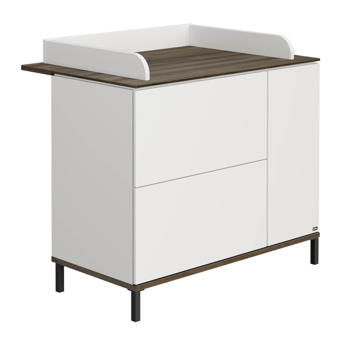 Cómoda cambiador 2 cajones 1 puerta LOVELY ALIV Yuny by Paidi off white-dark walnut