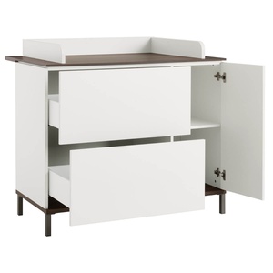 Cómoda cambiador 2 cajones 1 puerta LOVELY ALIV Yuny by Paidi off white-dark walnut