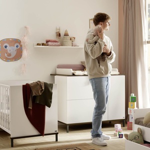 Cómoda cambiador 2 cajones 1 puerta LOVELY ALIV Yuny by Paidi off white-dark walnut