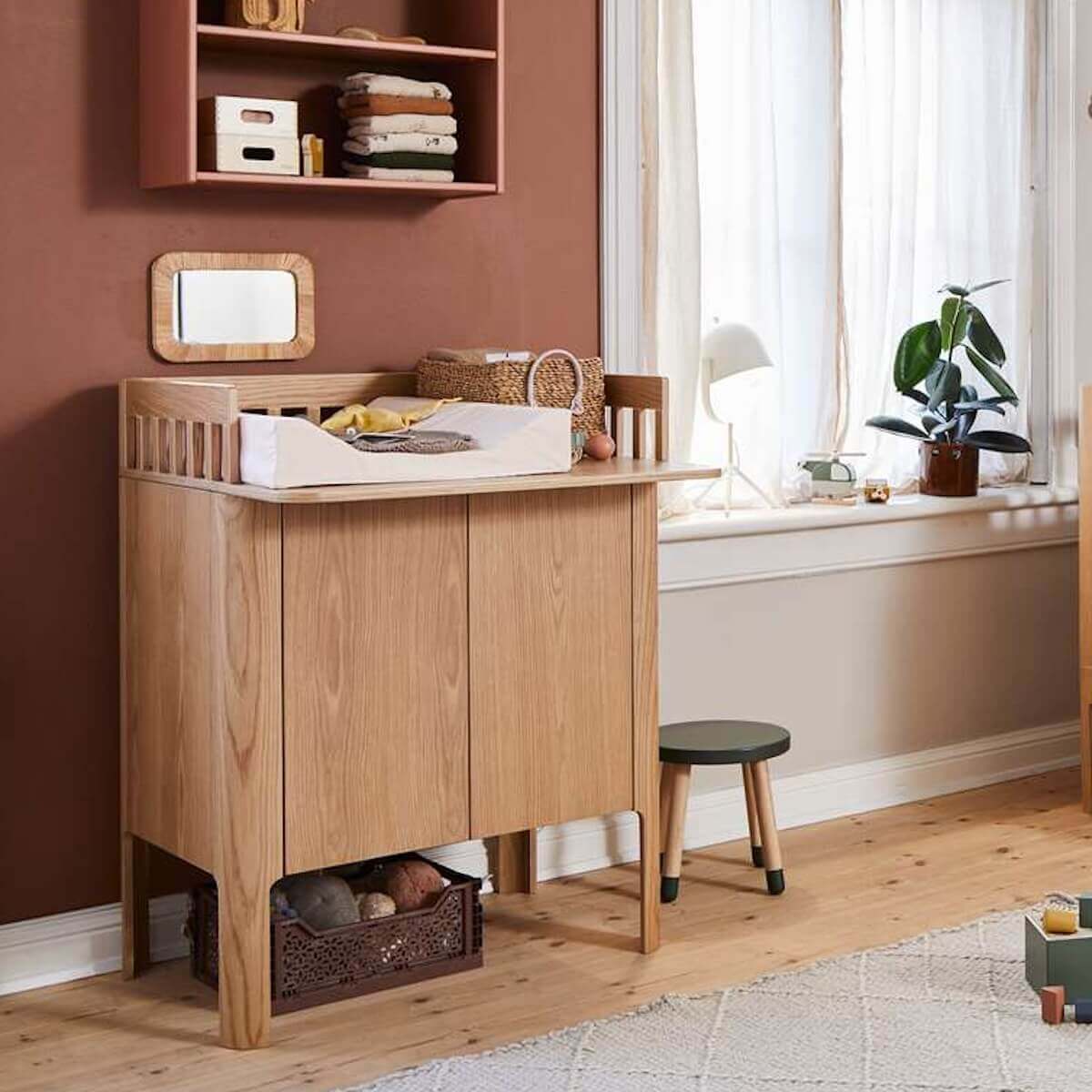 Cómoda cambiador 2 puertas NOVA Flexa roble