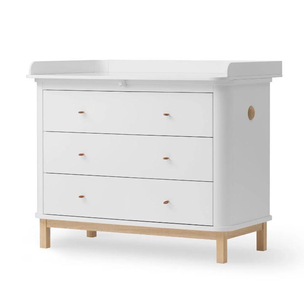 Cómoda cambiador 3 cajones WOOD Oliver Furniture blanco-roble