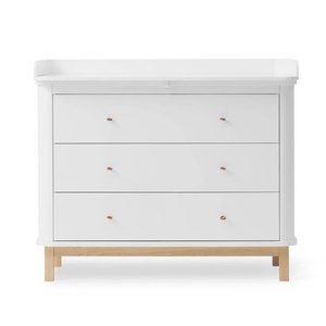 Cómoda cambiador 3 cajones WOOD Oliver Furniture blanco-roble
