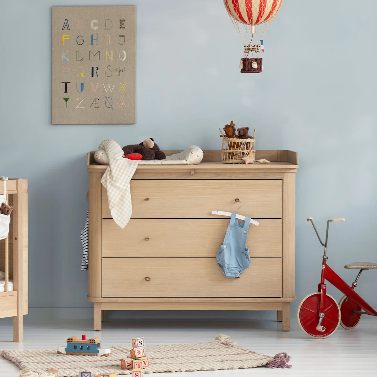 Cómoda cambiador 3 cajones WOOD Oliver Furniture roble