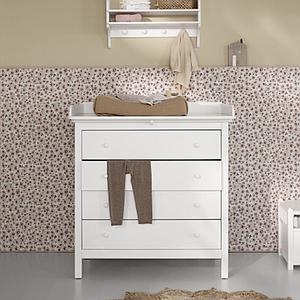 Cómoda-cambiador 4 cajones SEASIDE Oliver Furniture blanco