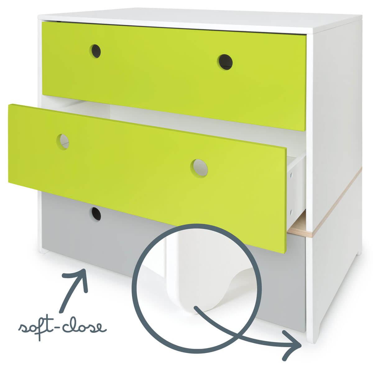 Cómoda COLORFLEX cajones frontales lime-lime-pearl grey