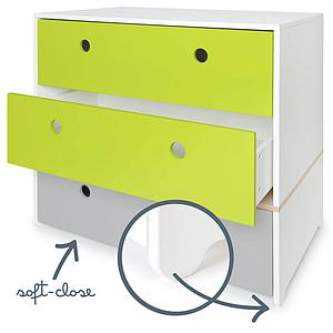 Cómoda COLORFLEX cajones frontales lime-lime-pearl grey
