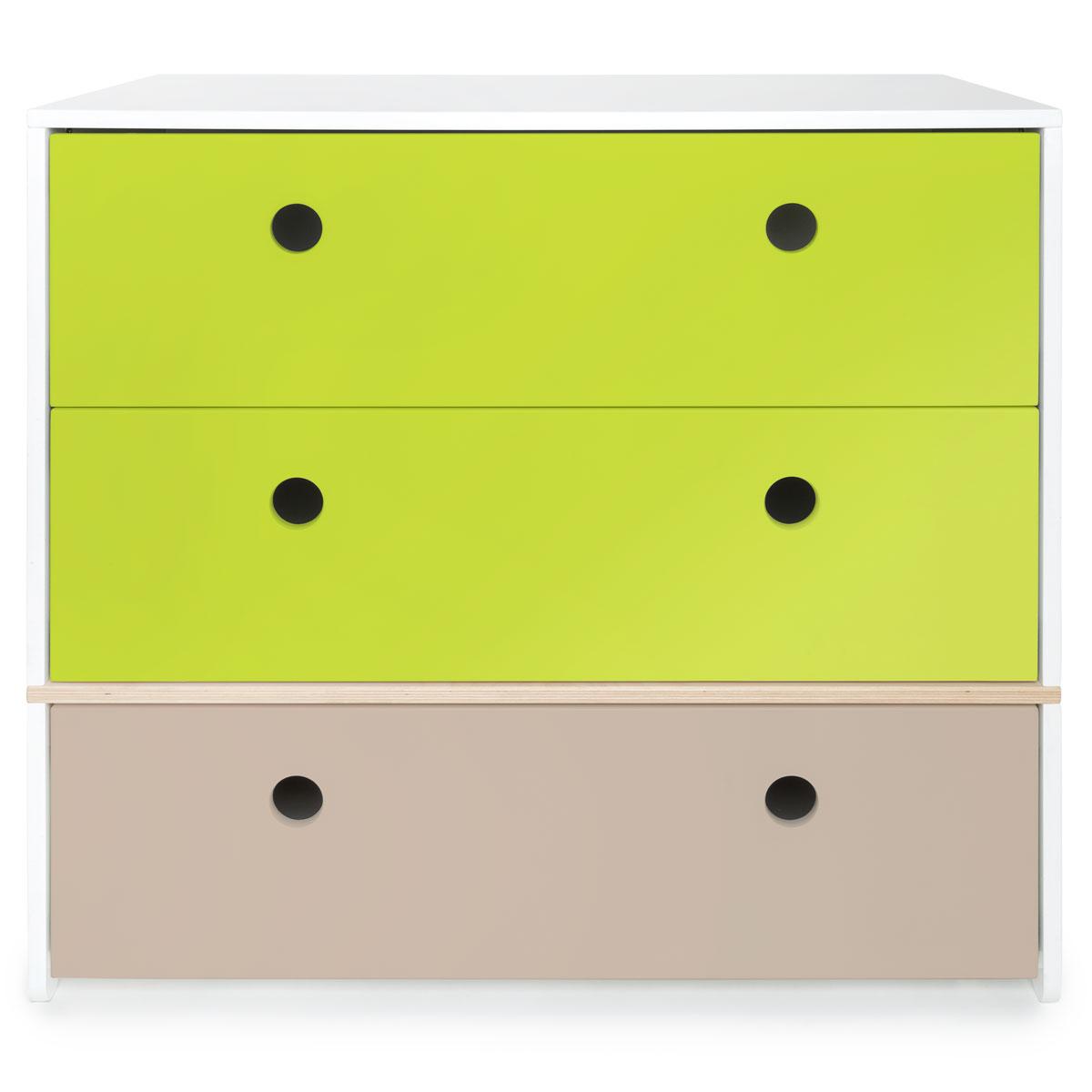 Cómoda COLORFLEX cajones frontales lime-lime-warm grey
