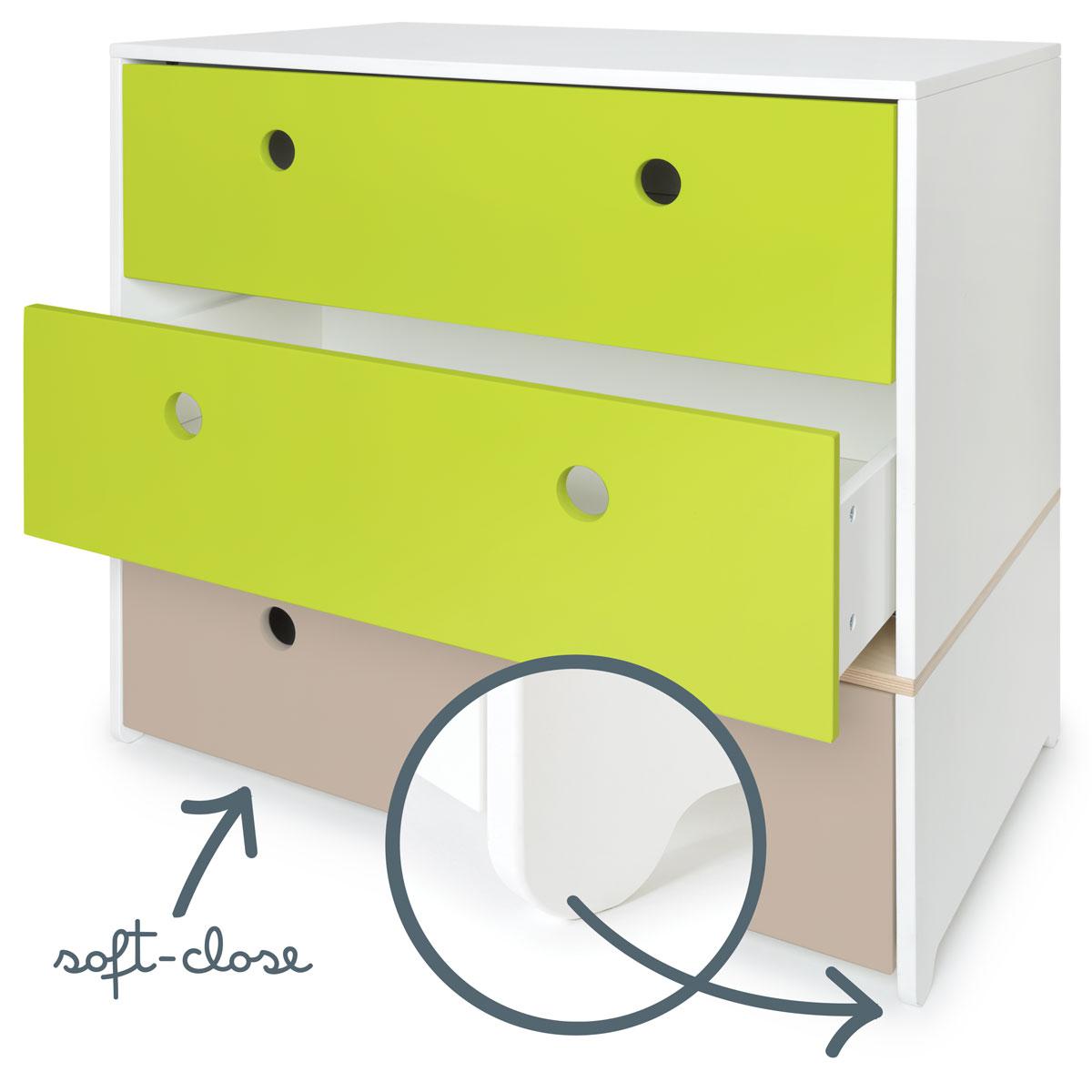 Cómoda COLORFLEX cajones frontales lime-lime-warm grey