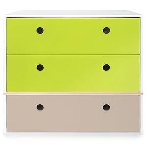 Cómoda COLORFLEX cajones frontales lime-lime-warm grey