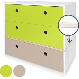 Cómoda COLORFLEX cajones frontales lime-lime-warm grey