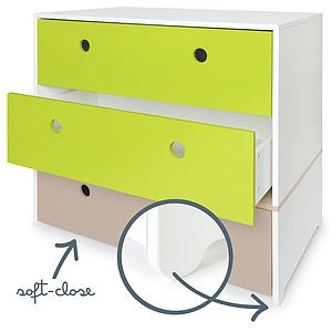Cómoda COLORFLEX cajones frontales lime-lime-warm grey