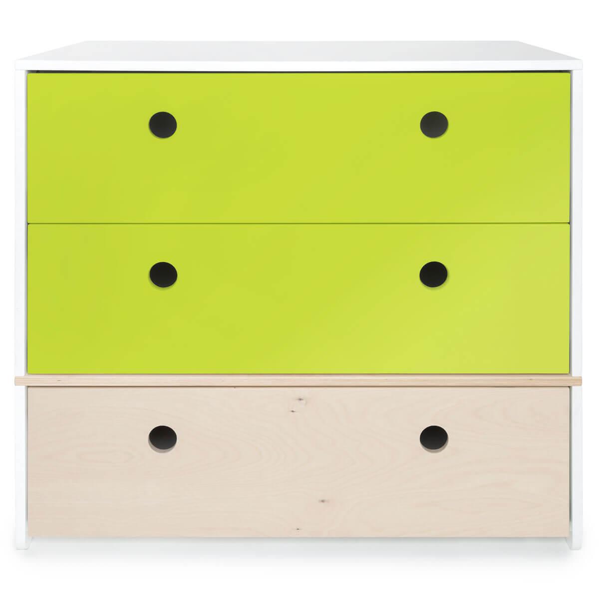 Cómoda COLORFLEX cajones frontales lime-lime-white wash