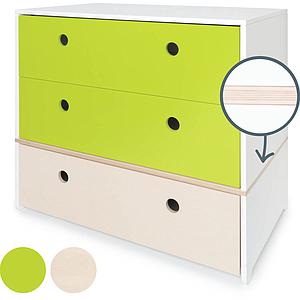 Cómoda COLORFLEX cajones frontales lime-lime-white wash