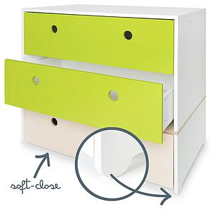 Cómoda COLORFLEX cajones frontales lime-lime-white wash