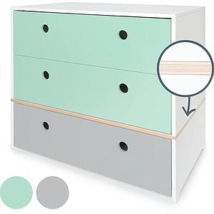Cómoda COLORFLEX cajones frontales mint-mint-pearl grey