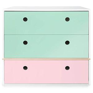 Cómoda COLORFLEX cajones frontales mint-mint-sweet pink