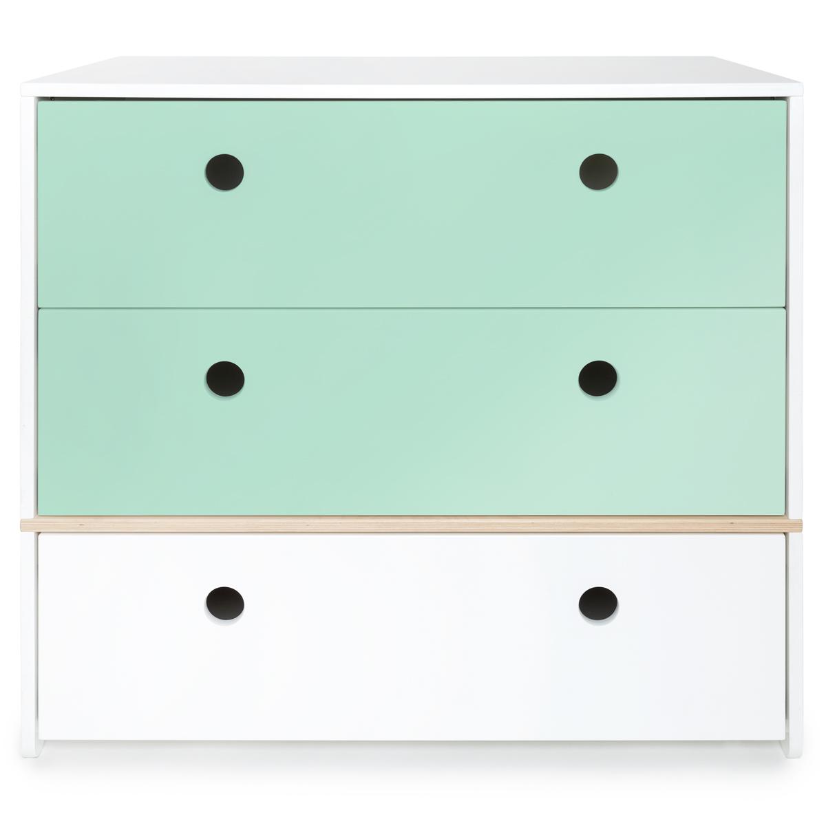 Cómoda COLORFLEX cajones frontales mint-mint-white