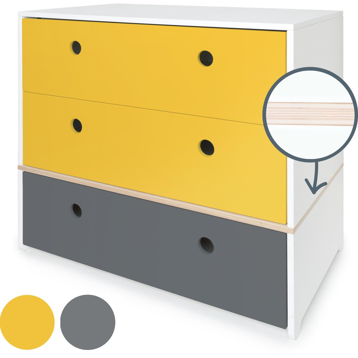Cómoda COLORFLEX cajones frontales nectar yellow-nectar yellow-space grey
