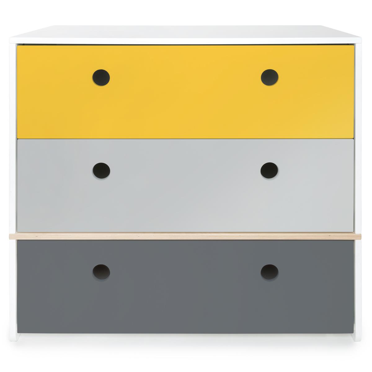 Cómoda COLORFLEX cajones frontales nectar yellow-pearl grey-space grey 