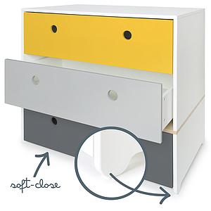 Cómoda COLORFLEX cajones frontales nectar yellow-pearl grey-space grey 