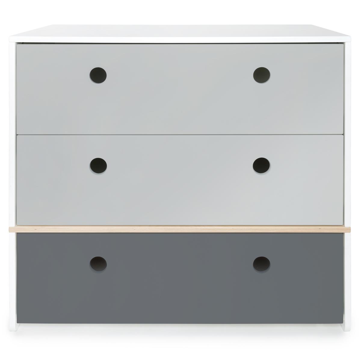 Cómoda COLORFLEX cajones frontales pearl grey-pearl grey-space grey