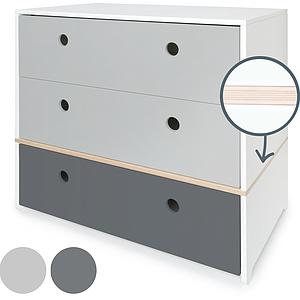 Cómoda COLORFLEX cajones frontales pearl grey-pearl grey-space grey