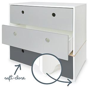 Cómoda COLORFLEX cajones frontales pearl grey-pearl grey-space grey