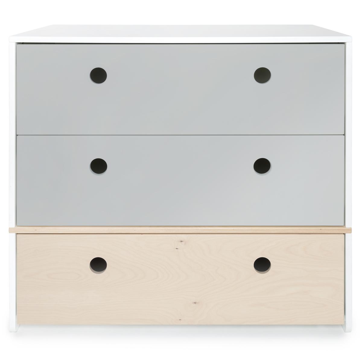 Cómoda COLORFLEX cajones frontales pearl grey-pearl grey-white wash
