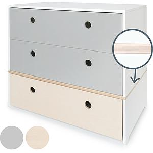 Cómoda COLORFLEX cajones frontales pearl grey-pearl grey-white wash