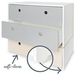 Cómoda COLORFLEX cajones frontales pearl grey-pearl grey-white wash