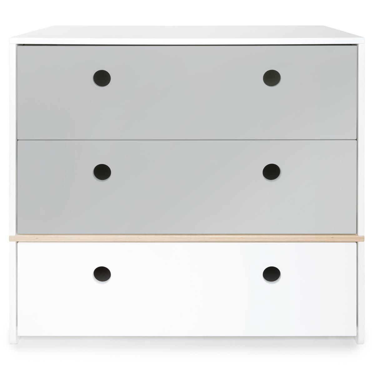 Cómoda COLORFLEX cajones frontales pearl grey-pearl grey-white
