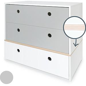 Cómoda COLORFLEX cajones frontales pearl grey-pearl grey-white