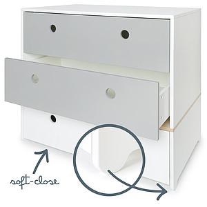 Cómoda COLORFLEX cajones frontales pearl grey-pearl grey-white