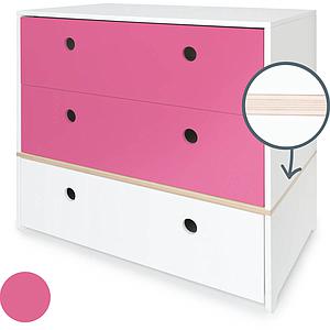 Cómoda COLORFLEX cajones frontales pink-pink-white