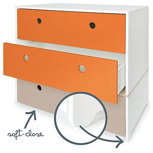 Cómoda COLORFLEX cajones frontales pure orange-pure orange-warm grey