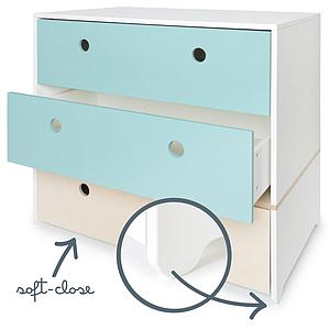 Cómoda COLORFLEX cajones frontales sky blue-sky blue-white wash