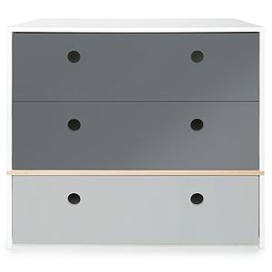 Cómoda COLORFLEX cajones frontales space grey-space grey-pearl grey