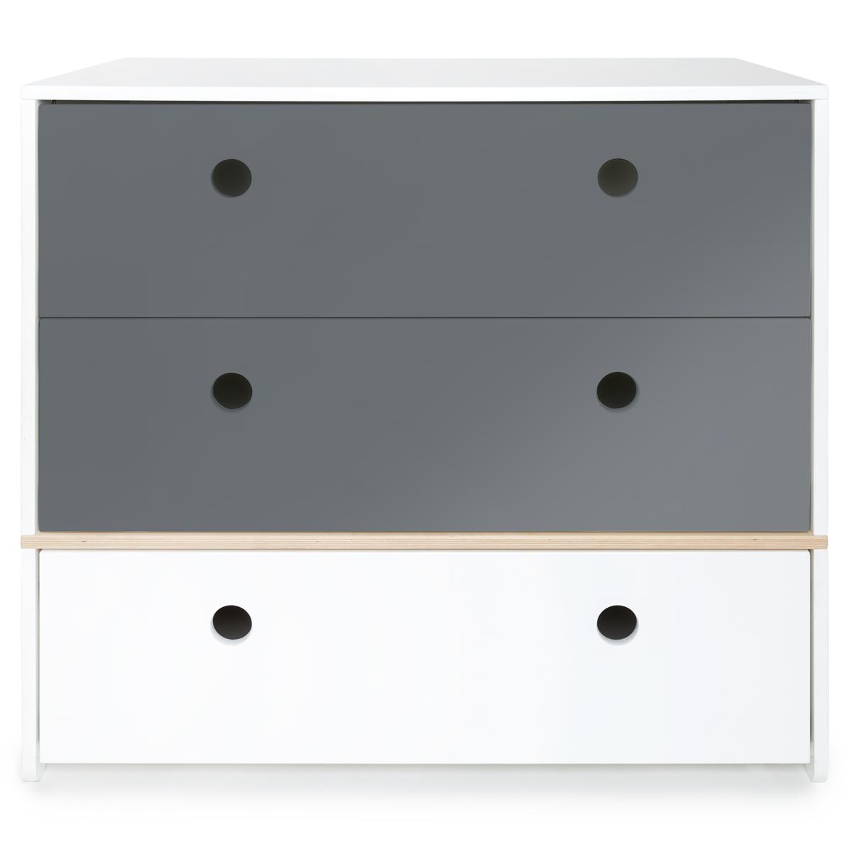 Cómoda COLORFLEX cajones frontales space grey-space grey-white