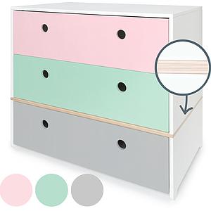 Cómoda COLORFLEX cajones frontales sweet pink-mint-pearl grey
