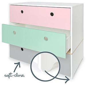 Cómoda COLORFLEX cajones frontales sweet pink-mint-pearl grey