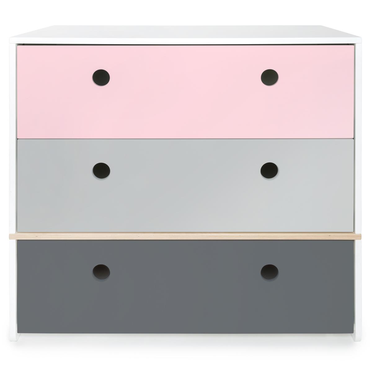 Cómoda COLORFLEX cajones frontales sweet pink-pearl grey-space grey