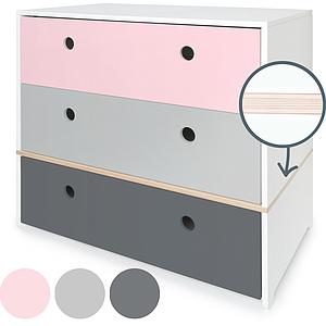 Cómoda COLORFLEX cajones frontales sweet pink-pearl grey-space grey
