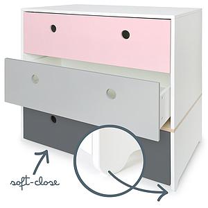 Cómoda COLORFLEX cajones frontales sweet pink-pearl grey-space grey