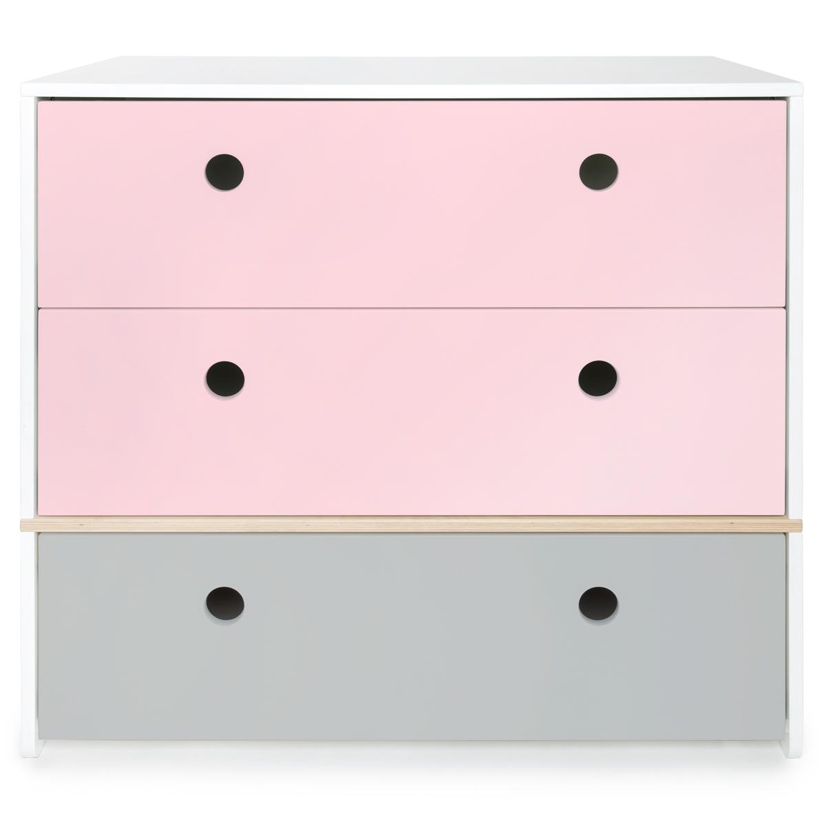 Cómoda COLORFLEX cajones frontales sweet pink-sweet pink-pearl grey