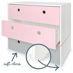 Cómoda COLORFLEX cajones frontales sweet pink-sweet pink-pearl grey