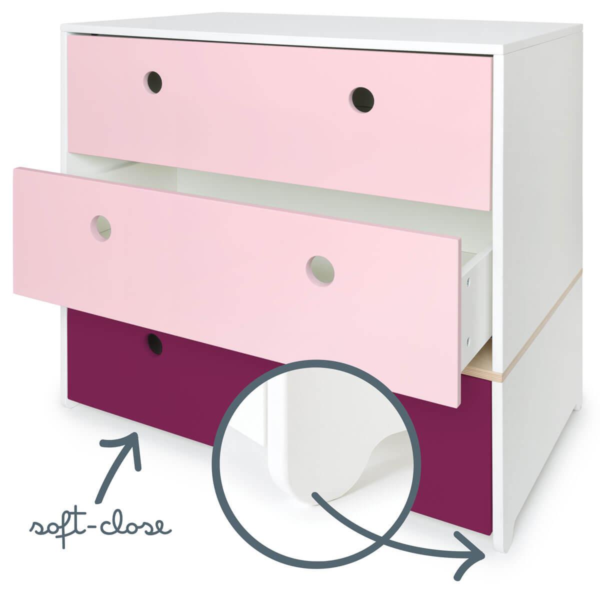 Cómoda COLORFLEX cajones frontales sweet pink-sweet pink-plum